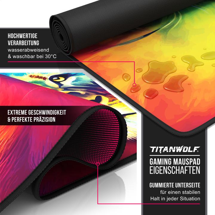 Actual product image Titanwolf Gaming Mouse Pad, 900 x 400mm XXL Speed Gaming Mouse Mat, Mousepad Extra Large Surface, Colour Lion (XXL)