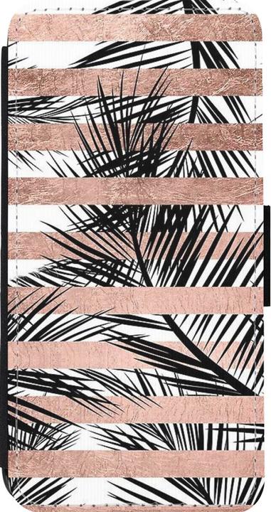Immagine prodotto PhoneLook Copertina del portafoglio nero Palme a strisce dorate (Apple iPhone 13 Pro Max)