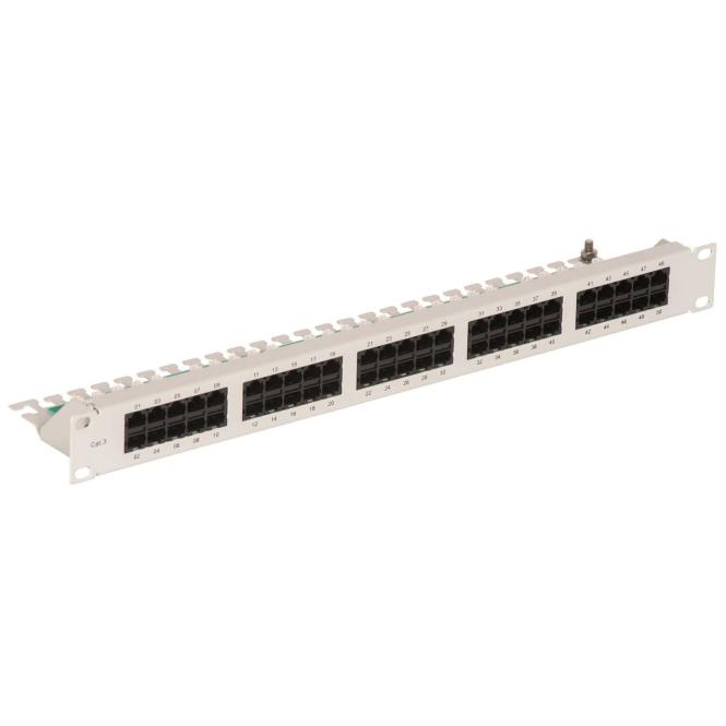 Cobinet 120554 Telefonieverteilerfeld Kat.3 50xRJ45 19z 1HE o.V-Kanal RAL7035, Serverschrank Zubehör