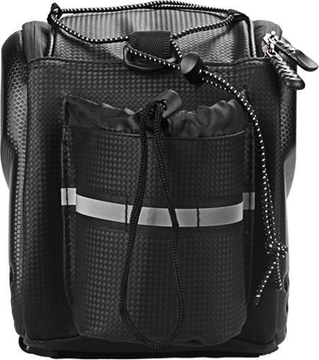 Actual product image Hurtel WYA36Y7S Bike Pannier Bag with Long Strap and Expandable Side Pockets - Black (10 l, Frame bag)