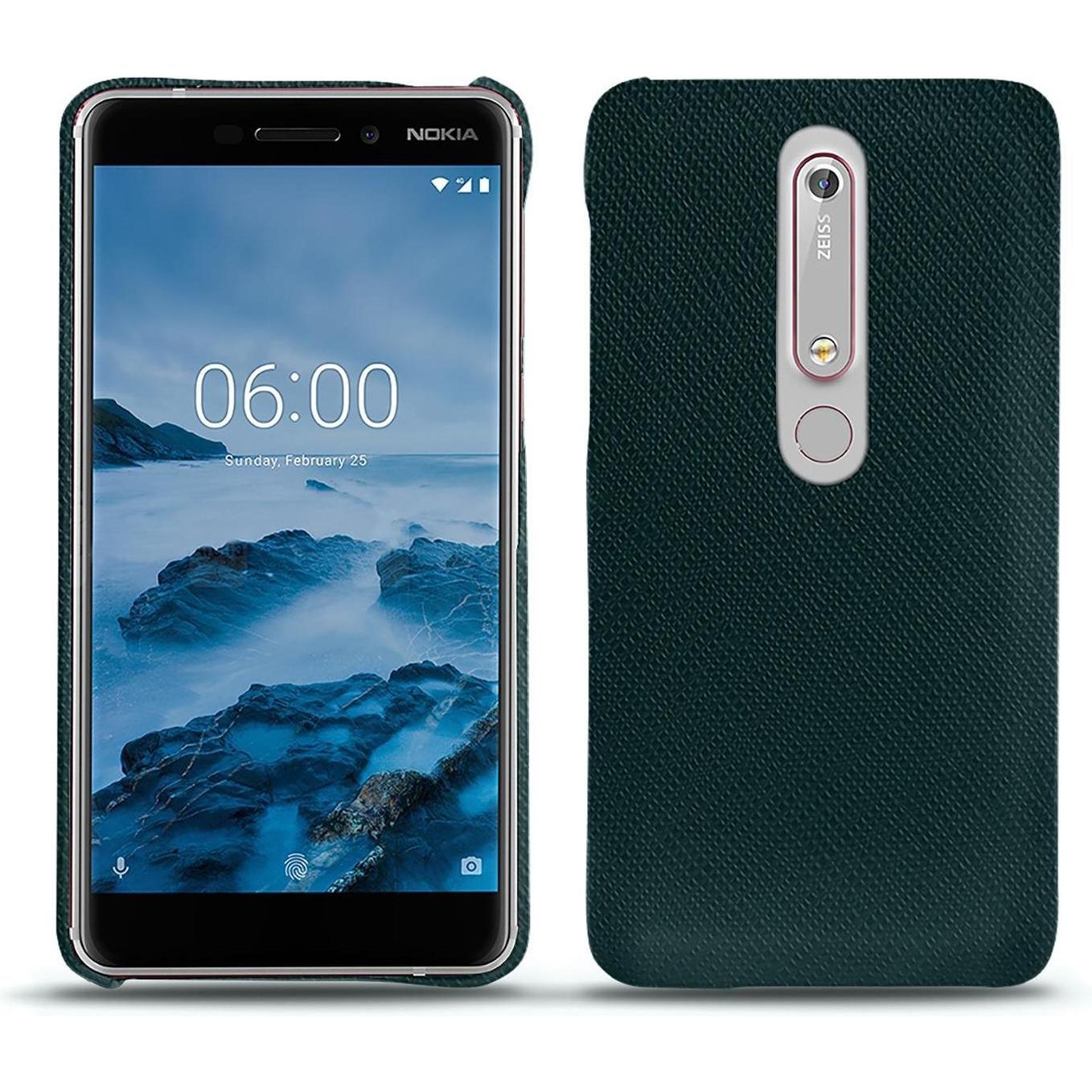 Noreve Lederschutzhülle (Nokia 6 (2018)), Smartphone Hülle, Grün