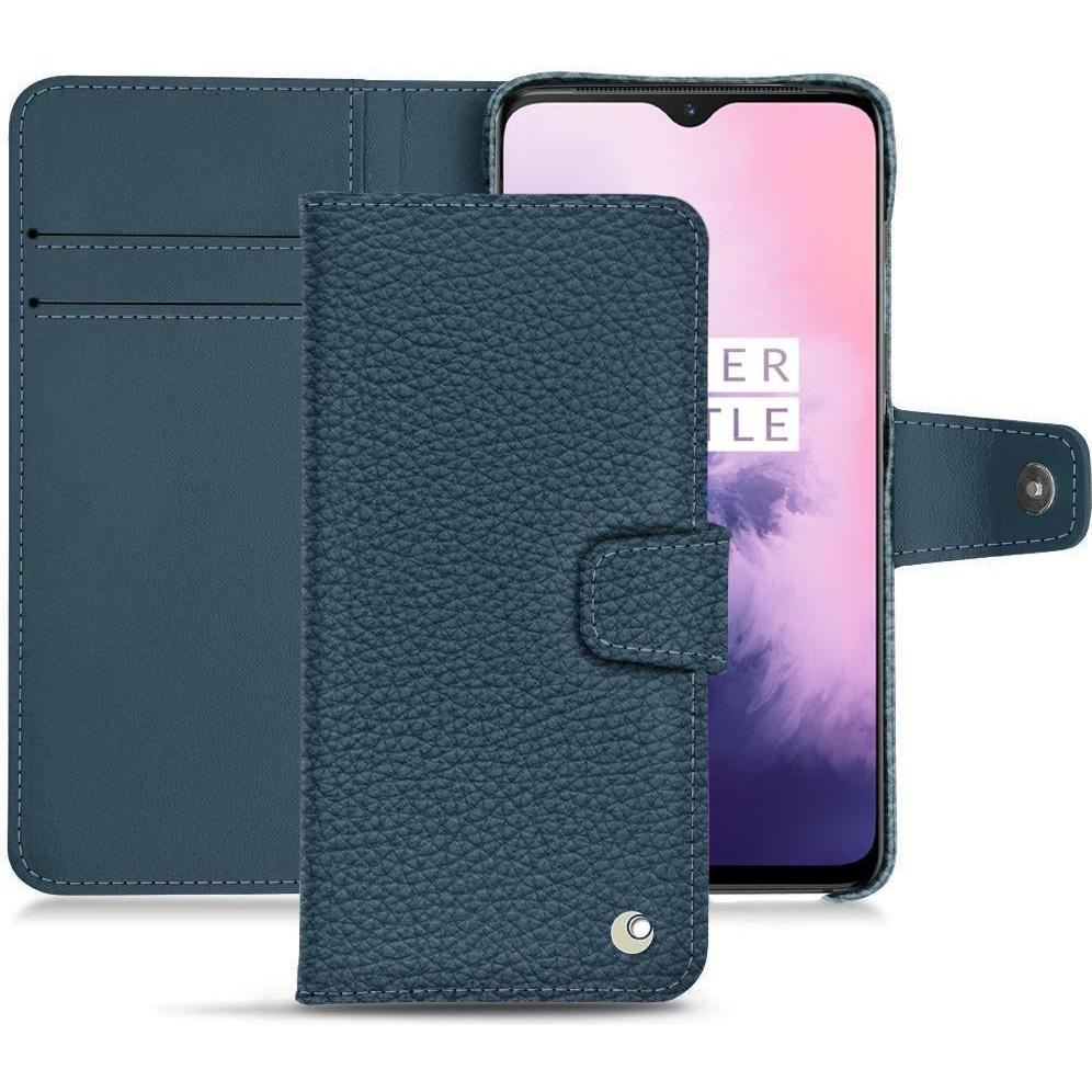 Noreve Lederschutzhülle Wallet (OnePlus 7), Smartphone Hülle, Blau