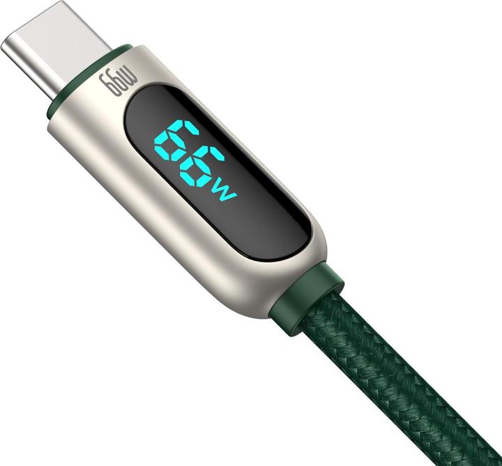 Actual product image Baseus Display Cable USB to Type-C, 66W, 1m (green) (1 m, USB 3.2 Gen 1, 66 W)