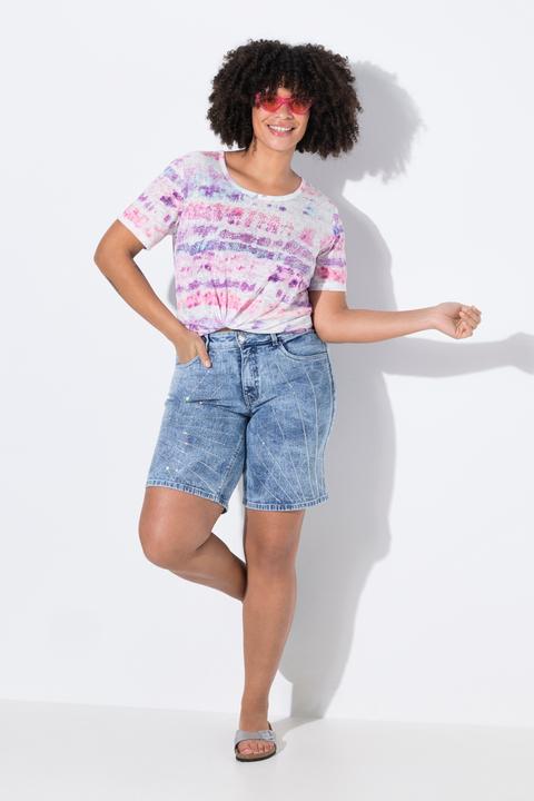Image du produit Angel of Style Jeans-Shorts, Glitzersteinchen-Stern, 5-Pocket (52)