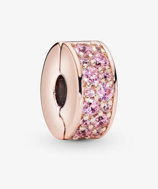 Immagine prodotto Pandora Clip Pavé Shine Pink in Rosé (Argento 925, Gioiello)