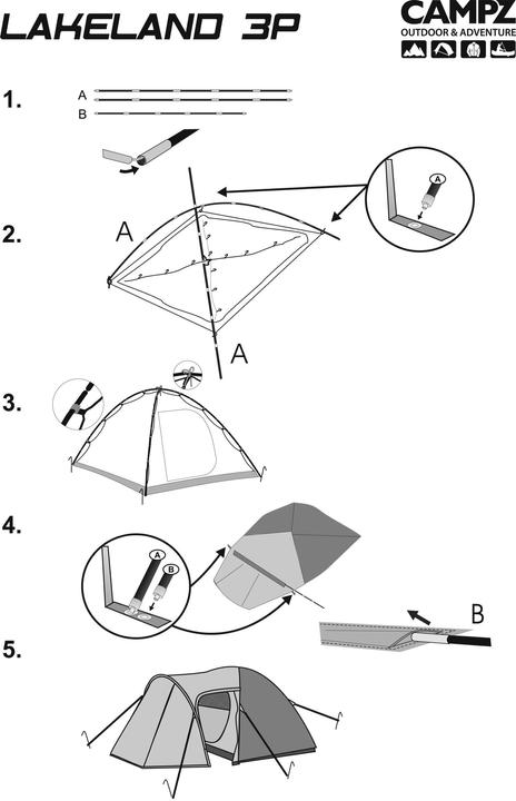 Produktbild Campz Lakeland Zelt 3P (Kuppelzelt, 3.70 kg, 3 Personen)
