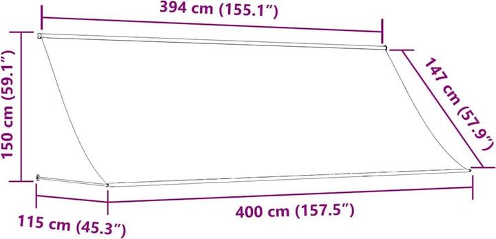 Produktbild vidaXL Seitenmarkise (400 x 150 cm)
