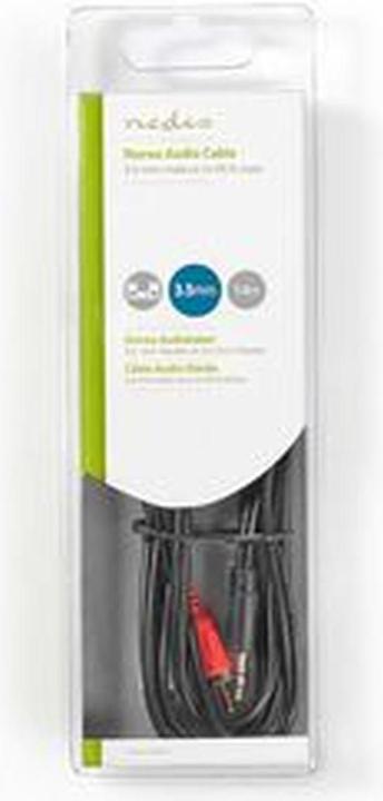 Produktbild Nedis Stereo-Audiokabel männlich oder 3,5 mm – 2 x Cinch-Stecker. 1.50 m Schwarz (1.50 m)