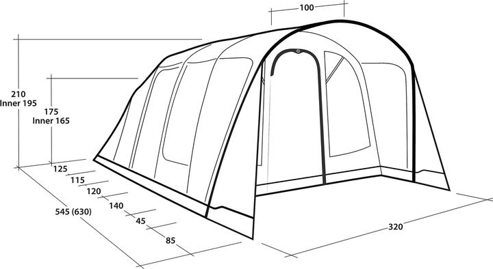 Actual product image Outwell Colorado 5 Air tunnel tent (Tunnel tent, 26.60 kg, 5 persons)