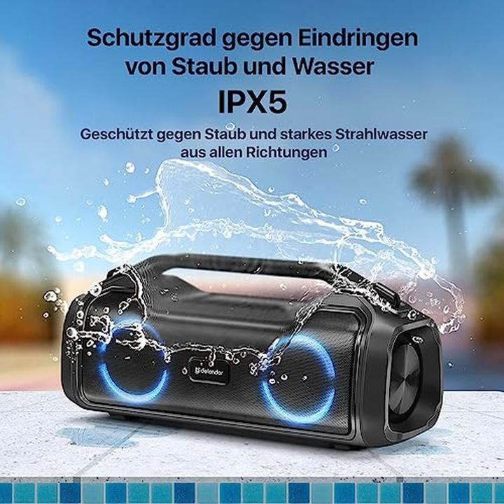 Actual product image Defender GŁOŚNIK BEATBOX 50 BLUETOOTH 50W BT/RGB/TF/TYPEC/IPX5/PWB 65950 (5 h, Rechargeable battery operated)