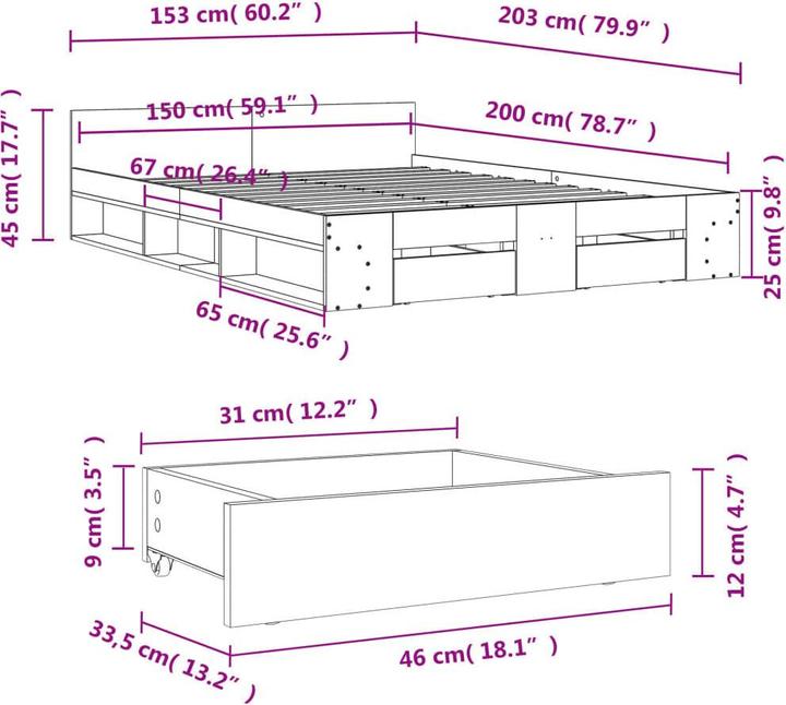 Image du produit vidaXL Bettgestell (150 x 200 cm)