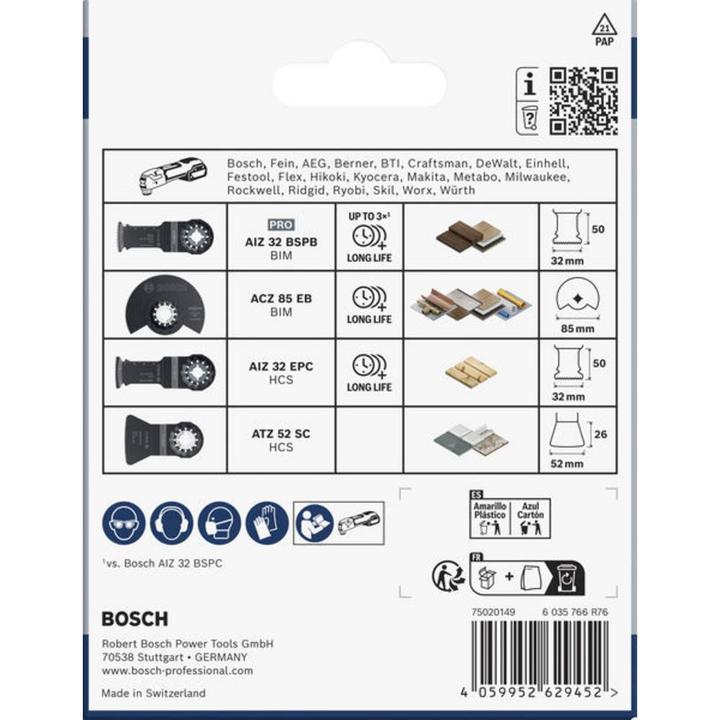 Image du produit Bosch Professional Zubehör Blau Zubehör 2608669089 Starlock Bodenbelags-/Montagesägeblätter 4-tlg.