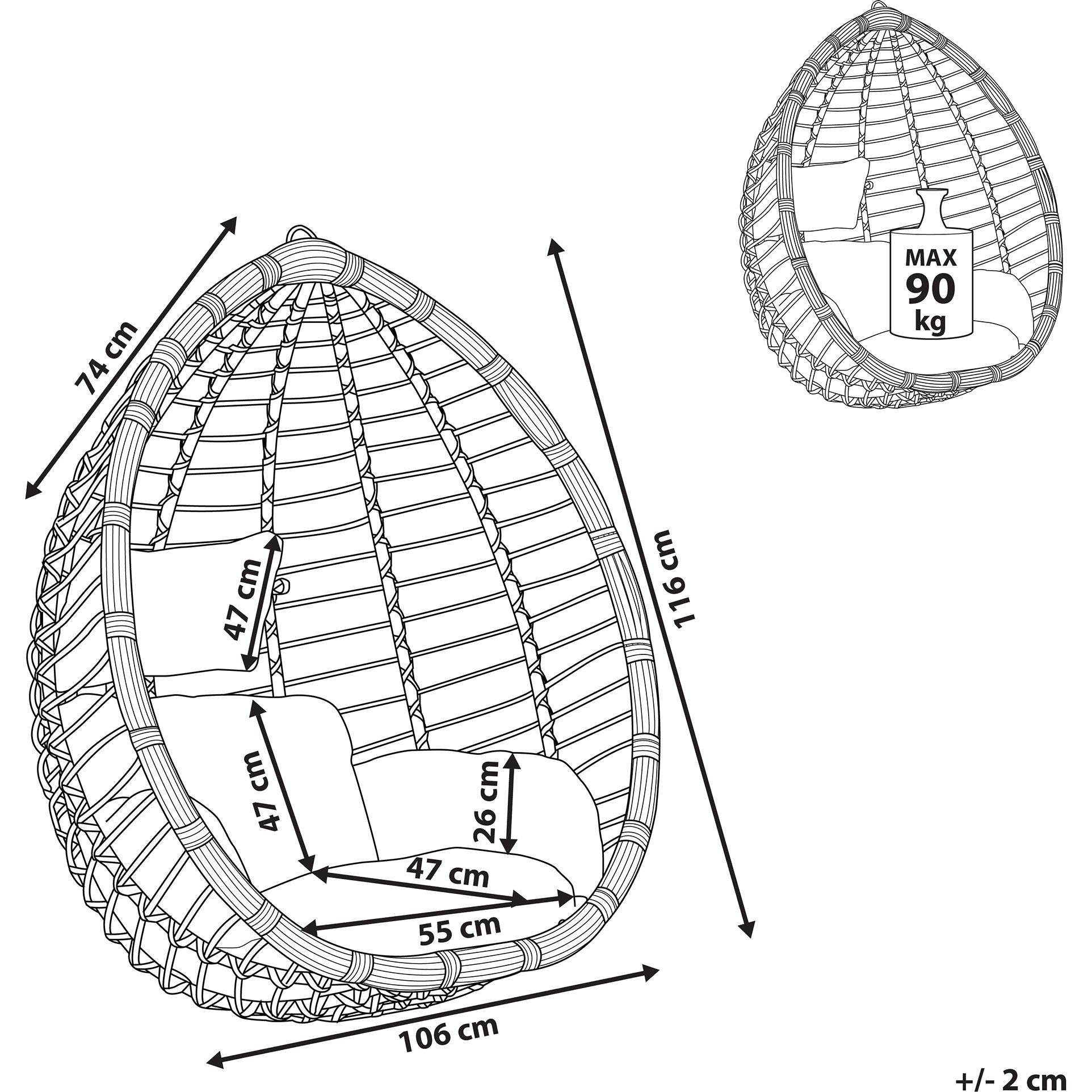 Thumbnail - Beliani, Hängematte, Tollo (90 kg)