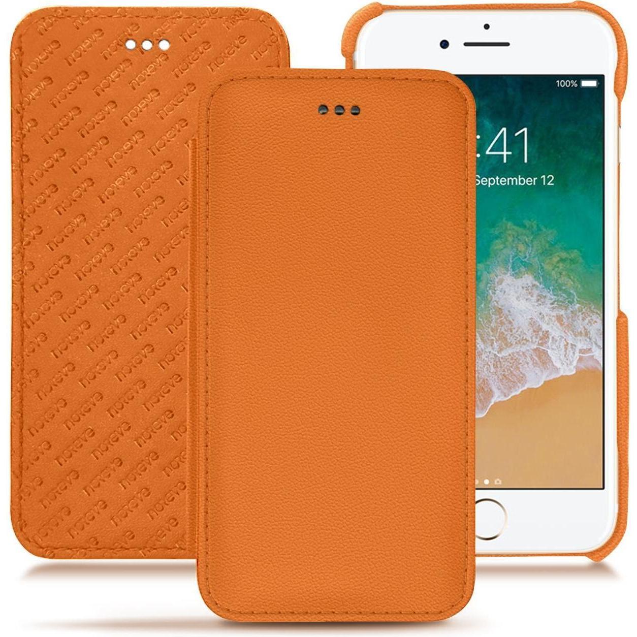 Noreve Lederschutzhülle horizontal (Apple iPhone 7), Smartphone Hülle, Orange