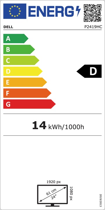 Energie-Label Dell P2419HC (210-AQGQ) (1920 x 1080 Pixel, 24")