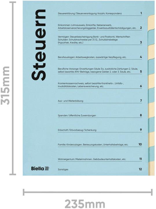 Produktbild Biella Ordnungsmappe Steuern (A4, 1x)