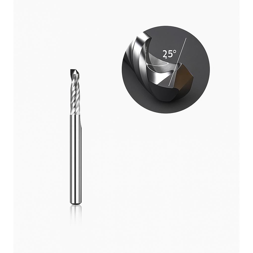 Makera, Chiave a bussola, - Spiral 'O' Single Flute Bit for Metal - 1/8″ Shank