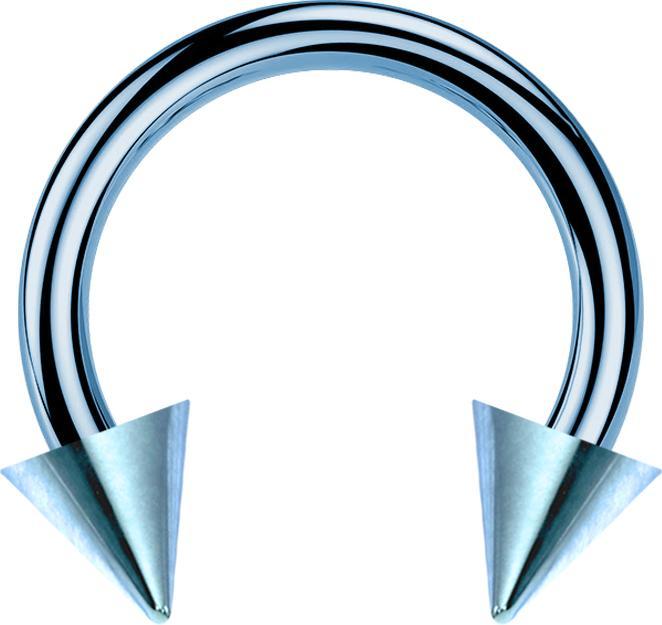 Produktbild Star Piercing Circular Barbell hellblau mit zwei Cones (ohne Messing, Titan)