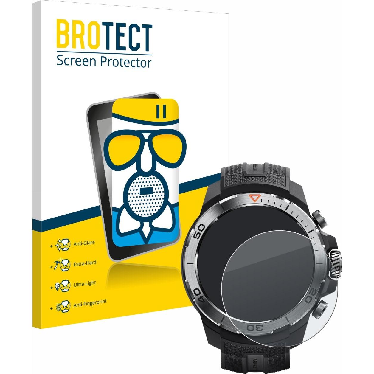 BROTECT Schutzglas Schutzfolie Displayschutz Display Schutz Glas Folie matt, Smartwatch Schutzfolie, Grau