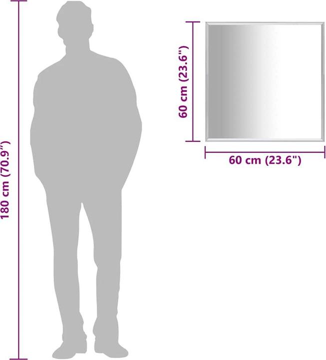 Actual product image vidaXL Mirror (60 x 60 cm)