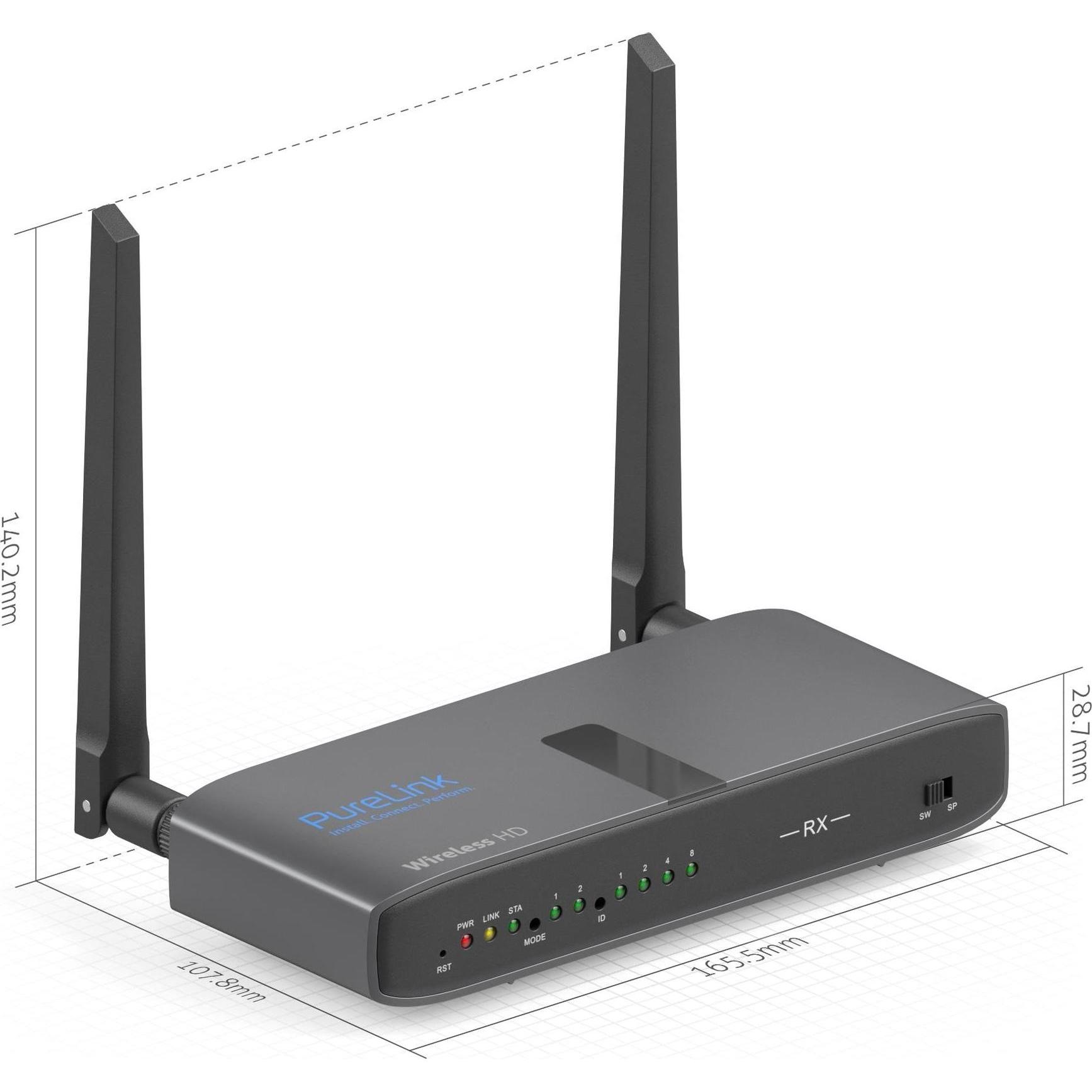 Purelink Wireless HD Extender Receiver, 100m - Cinema Serie, KVM Switch, Schwarz