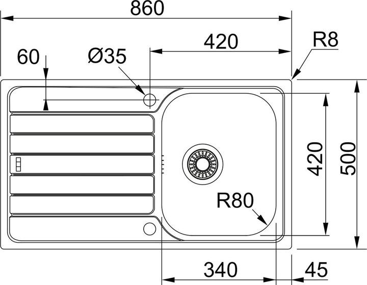 Produktbild Franke Einbauspüle (Einbauspüle, 50 cm, 86 cm)