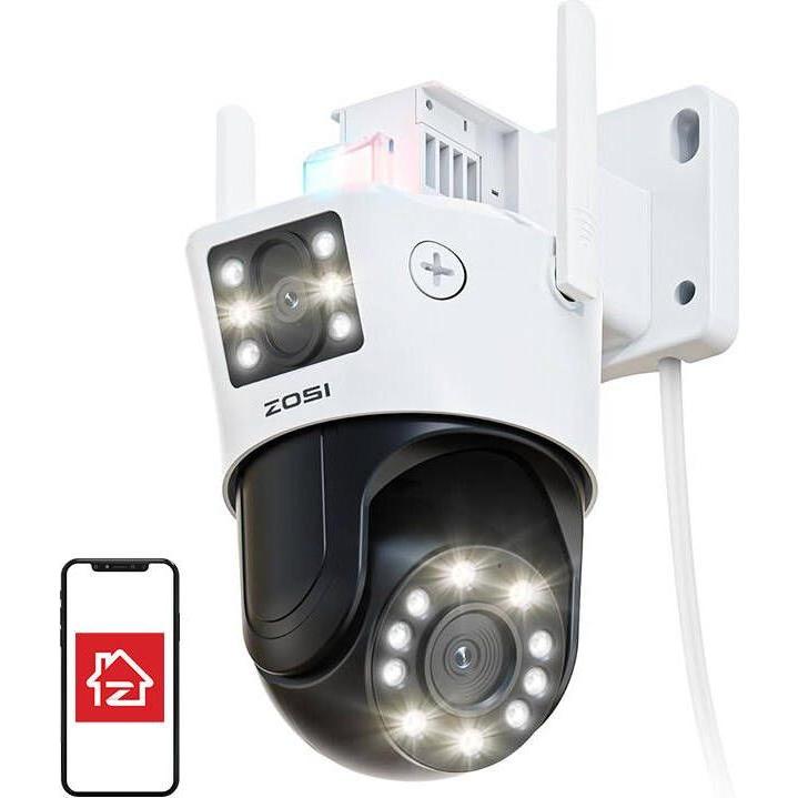 Zosi IP Outdoor Camera C298 WiFi Pan Tilt 6MP Dual IP66 (2560 x 1440 Pixels), Netzwerkkamera