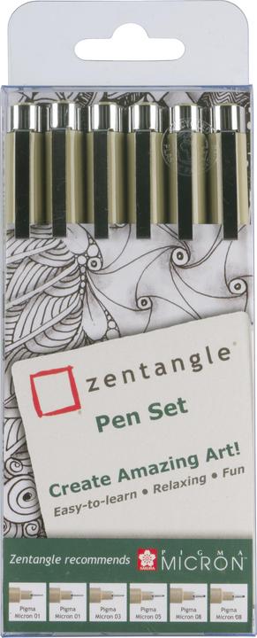 Image du produit Sakura Zentangle Pigma Micron Fineliner (Noir, 6x)