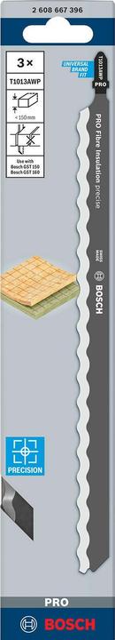 Image du produit Bosch Professional Zubehör Lame de scie sauteuse PRO Fibre Insulation precise T1013AWP, 250 mm, 3 pcs.