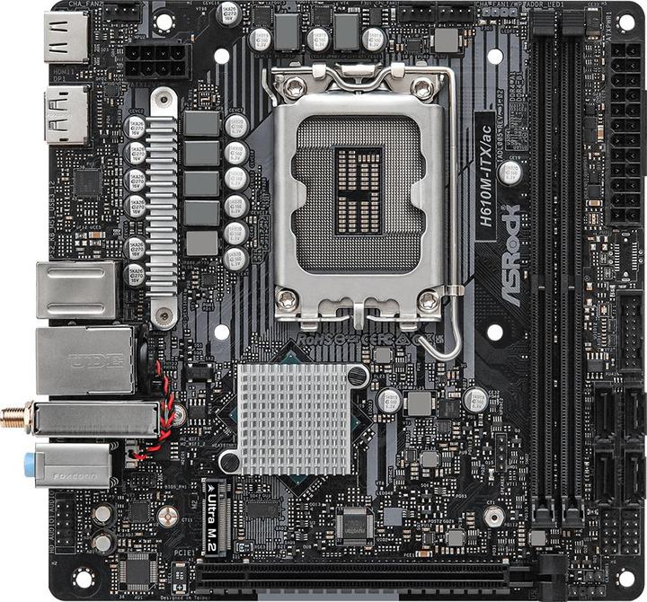 Immagine prodotto AsRock H610M-ITX/ac (LGA 1700, Intel H610, Micro-ITX)