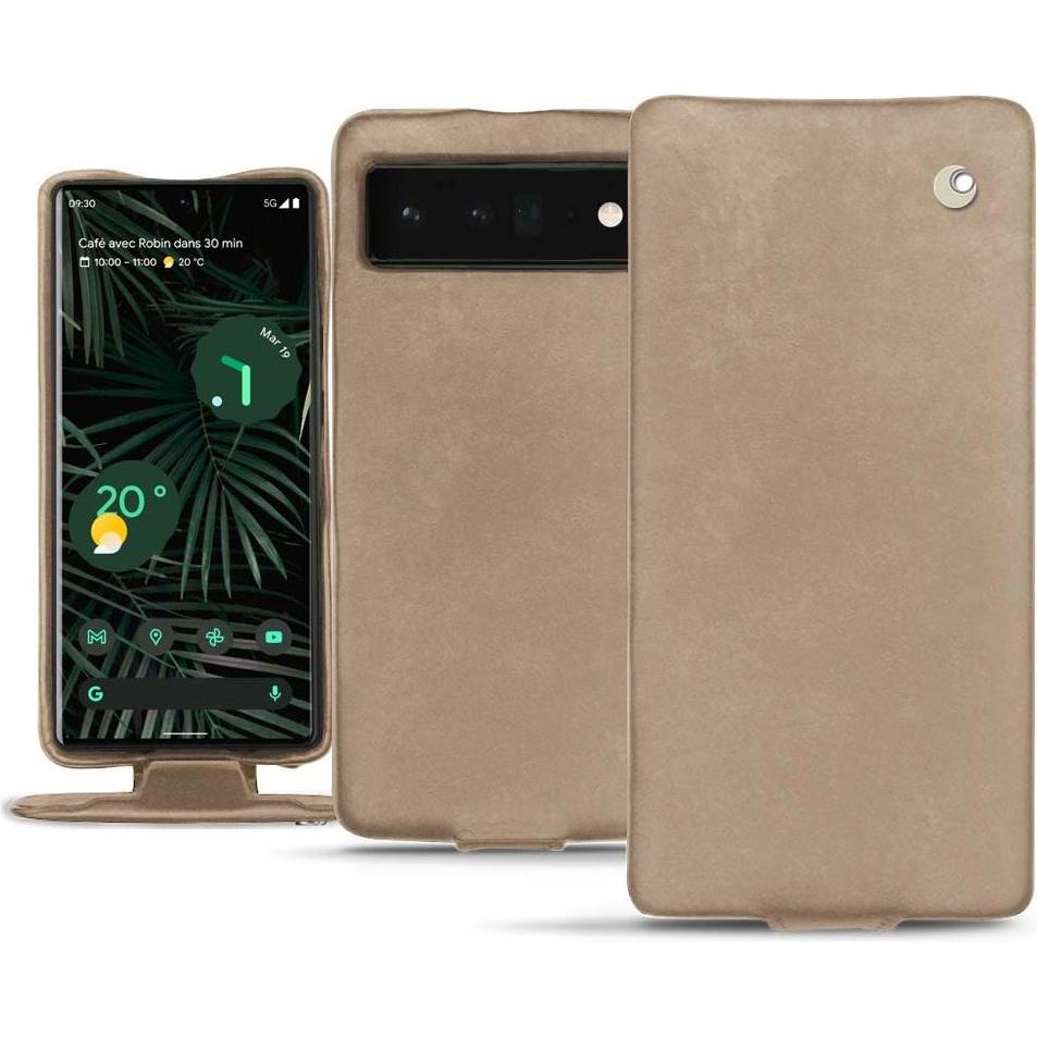 Noreve Lederschutzhülle vertikal (Google Pixel 6 Pro), Smartphone Hülle, Beige