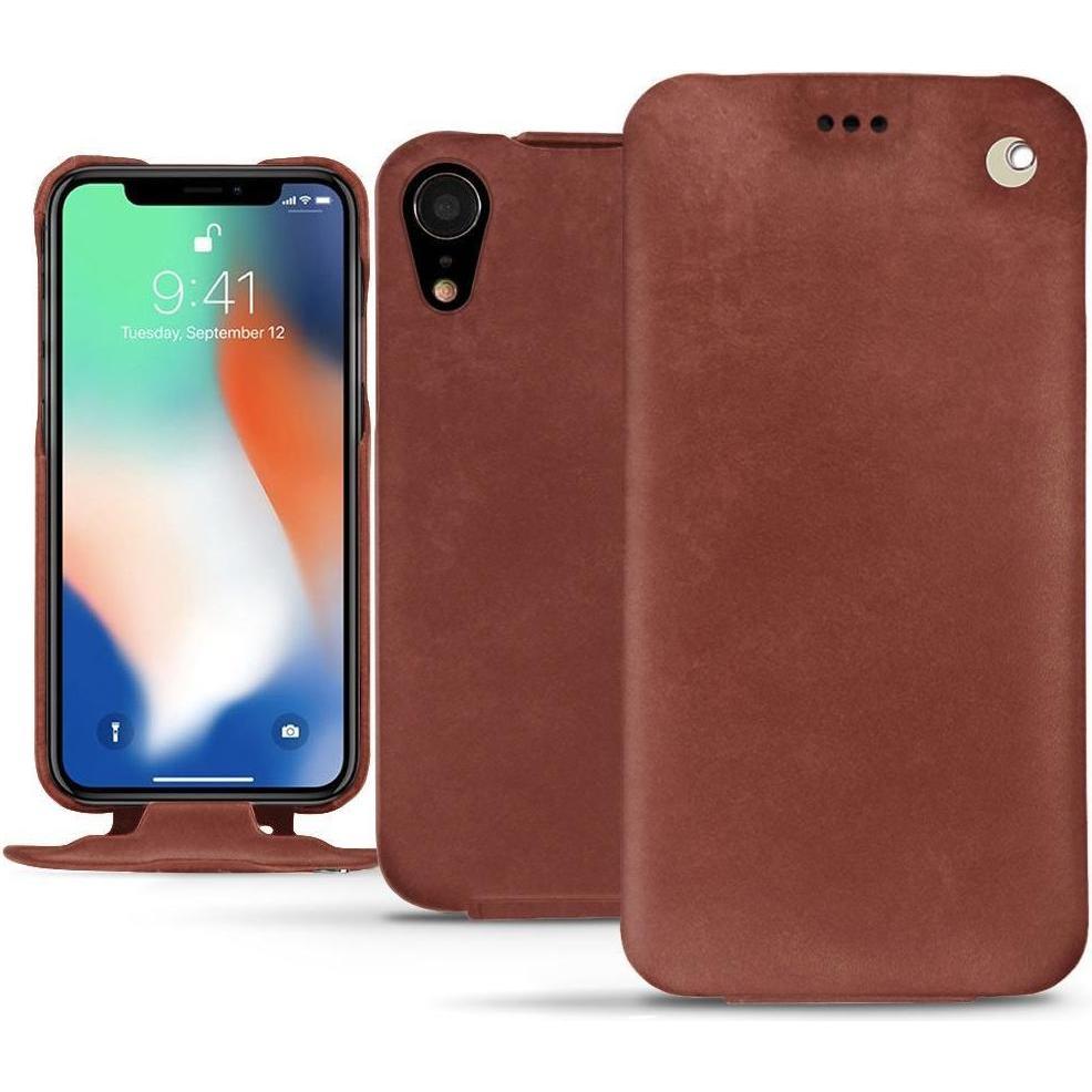 Noreve Lederschutzhülle vertikal (Apple iPhone XR), Smartphone Hülle, Rot