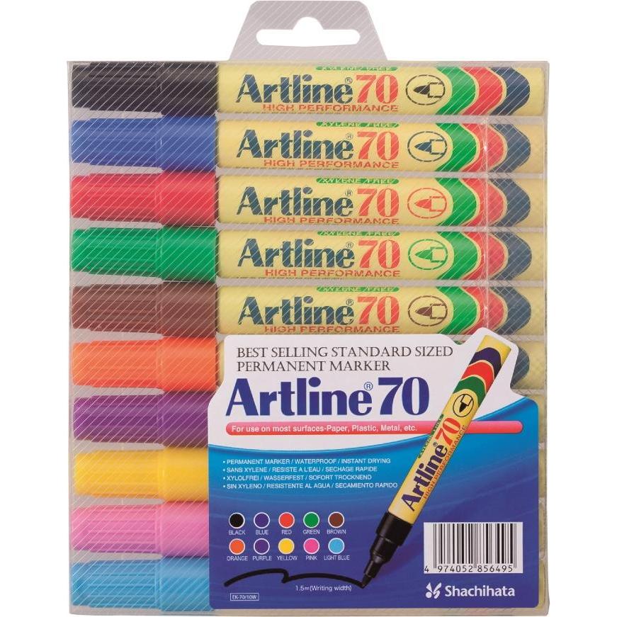 Artline, Marker, Permanentmarker 70 1.5 (assortiert) (Mehrfarbig, 1.50 mm, 10 x)