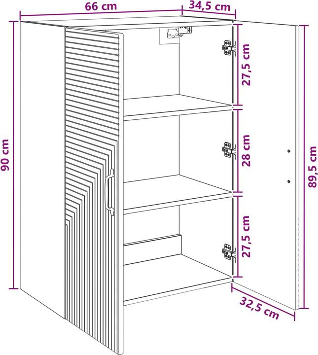 Produktbild vidaXL Wandschrank (66 x 34.50 x 90 cm)
