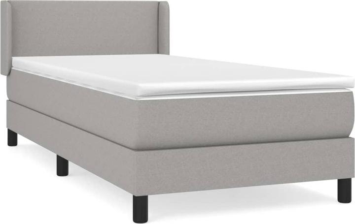 Actual product image vidaXL Boxspringbett Mit Matratze Stoff Hellgrau (140 x 190 cm)