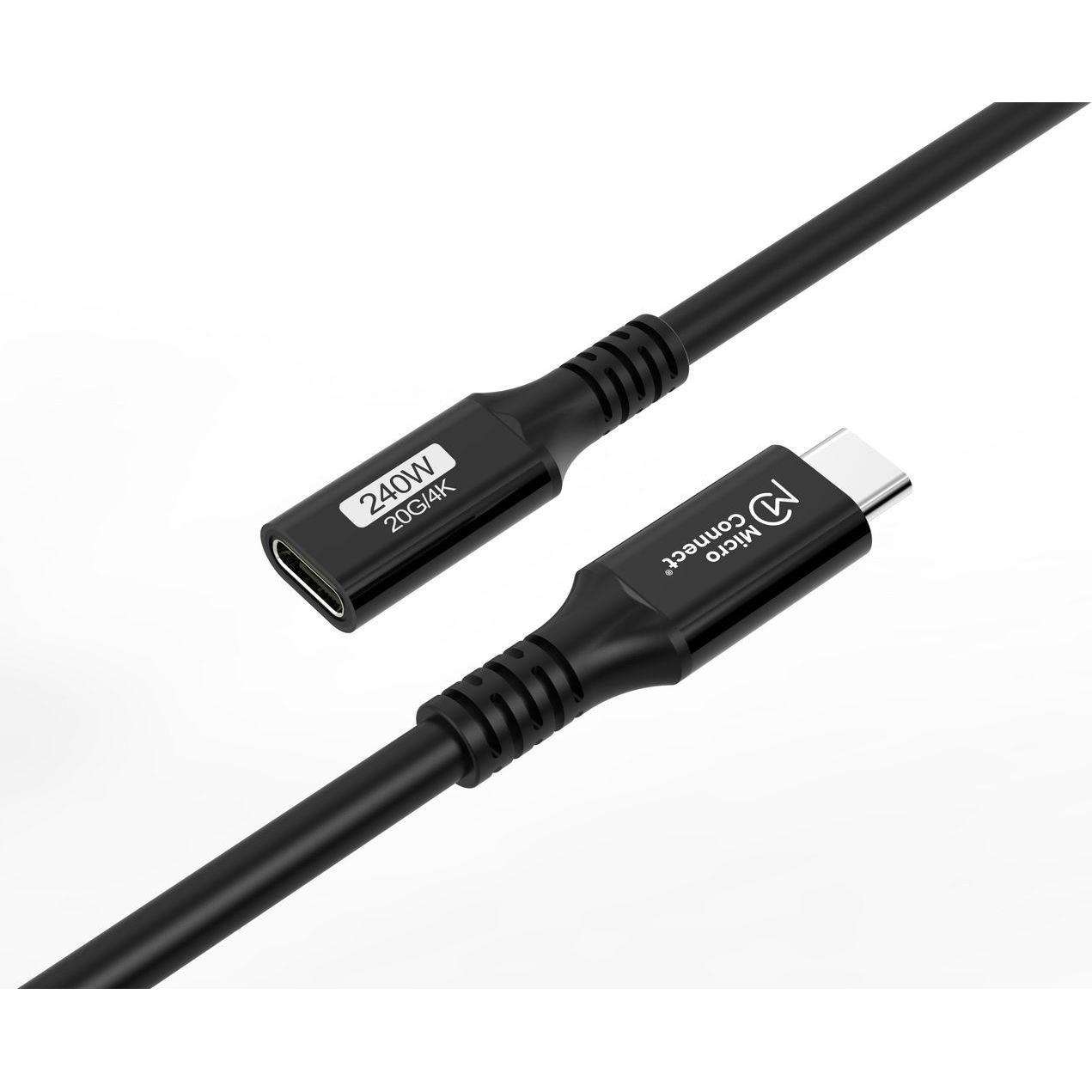 MicroConnect Premium USB-C cable Extender (0.50 m, USB 3.2 Gen 2x2, 240 W)