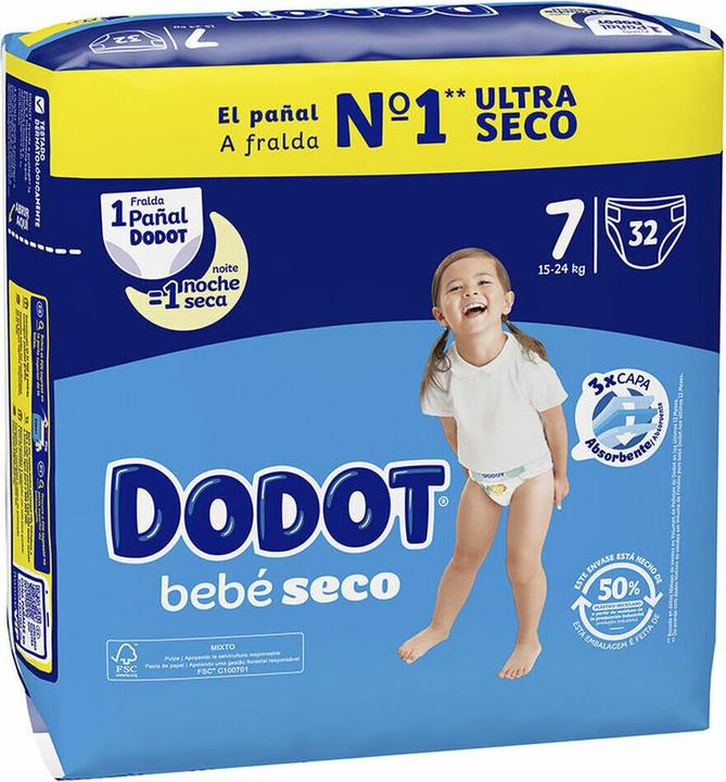Actual product image Dodot Fraldas Beb Seco Extra (Size 7, 32 pcs.)