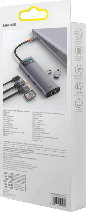 Produktbild Baseus Metal Gleam Series 9-in-1 Multifunctional Type-C HUB Docking Station (USB-C, 9 Ports)