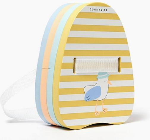 Image du produit Sunnylife Kinder Back Float Schwimmhilfe Sid die Möve Mustard Stripe (SS25)