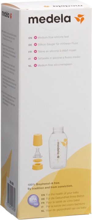 Produktbild Medela Milchflasche 250 ml mit Sauger M (Mittlerer Fluss / 4 bis 6 Monate) (250 ml)