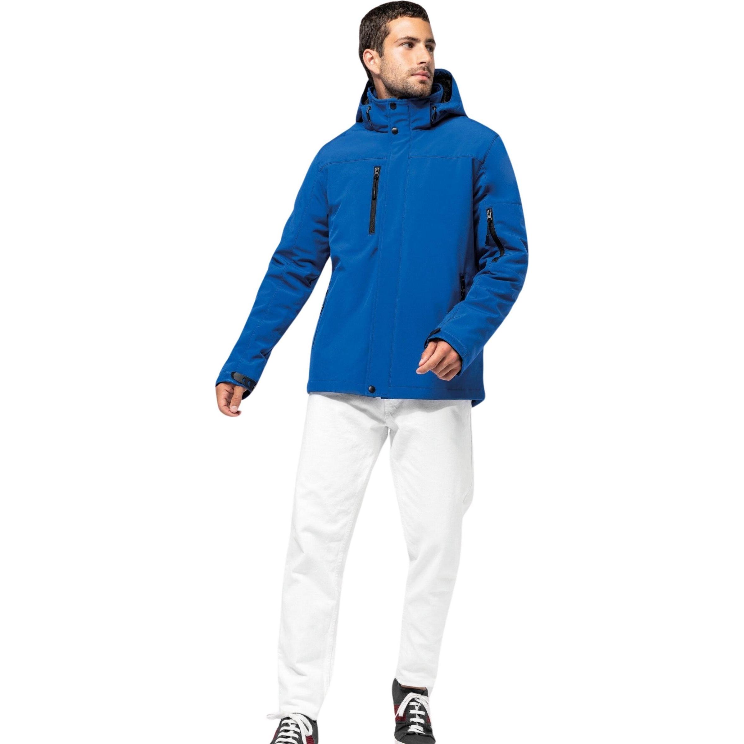Thumbnail - Kariban, Herren, Jacke, Fleece-gefütterte Softshelljacke mit Kapuze (XL), Blau, XL