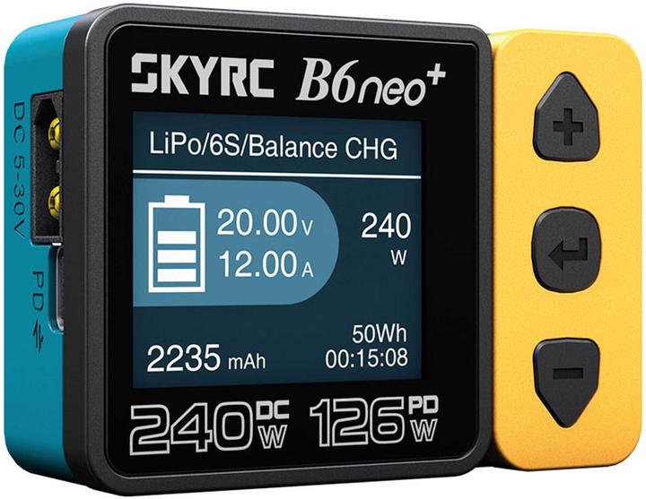 Produktbild SkyRC B6neo+ Ladegerät gelb/blau LiPo 1-6s 10A 200W