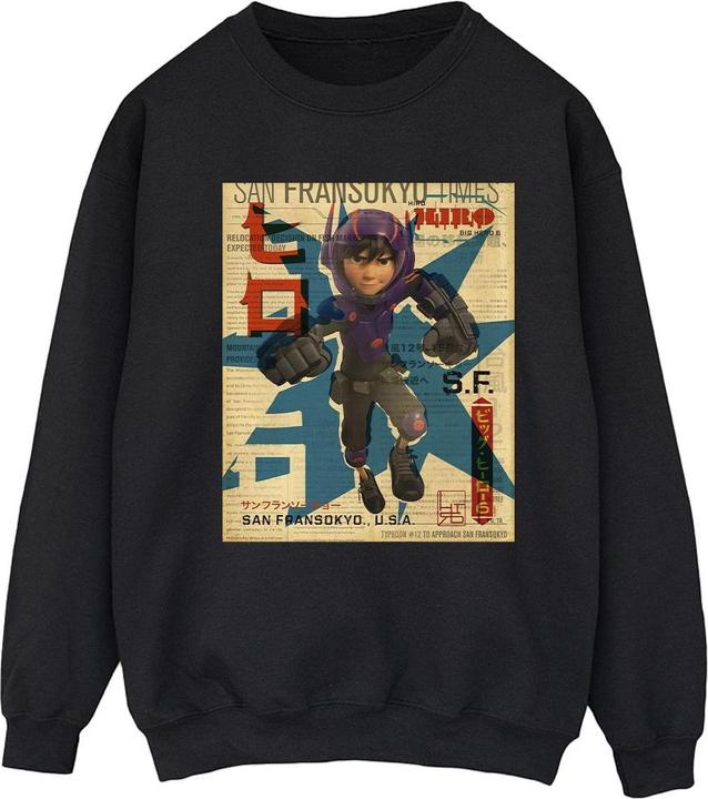 Immagine prodotto Disney Big Hero 6 Baymax Hiro Newspaper Felpa Donna (M)