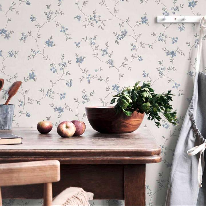 Immagine prodotto A.S. Création Carta da parati floreale grigio crema - Carta da parati in tessuto non tessuto country house A.S. (53 x 1005 cm)