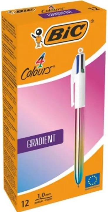 Image du produit Bic Stylo à bille rétractable 4 Colours Gradient, couleurs assorties (Rouge, Bleu, Vert, 12 x)