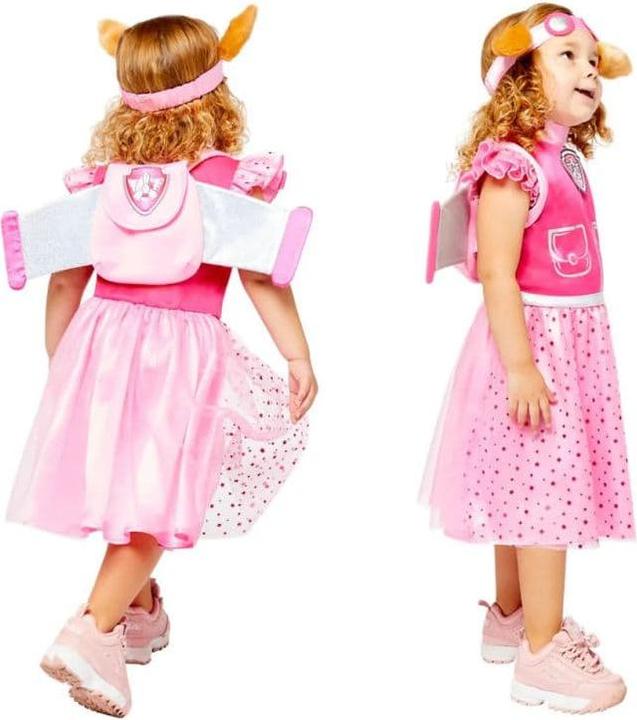 Produktbild Amscan Kinderkostüm Skye aus Paw Patrol, Kleid, Kopfbedeckung, Flügel-Rucksack, Serie, Helfer auf (110, 116)