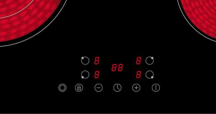 Actual product image PKM KHKF4-2KB G Kochfeld autark Einbau 60cm Glaskeramik Bräterzone (59 cm, Glass ceramic hob)