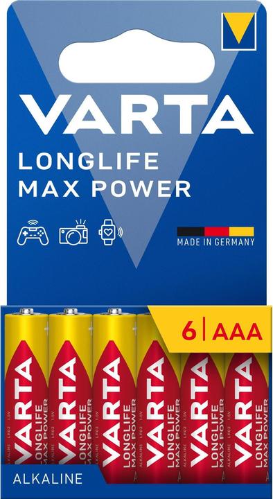 Actual product image Varta Longlife Max Power AAA Pack 6 (6 pcs., AAA, 1270 mAh)