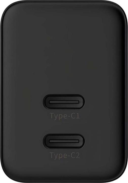 Actual product image Crong Ultra Compact GaN - Ładowarka sieciowa 35W PD 3.0 2x USB-C (czarny) (35 W, 2 ports)
