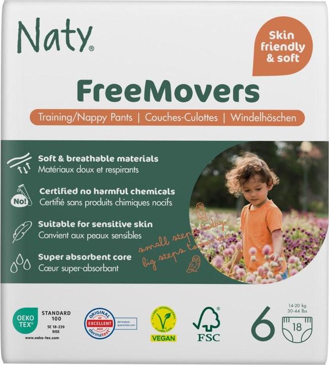 Produktbild Naty Bio-Windelhöschen (Gr. 6, Tragepack, 18 Stk.)